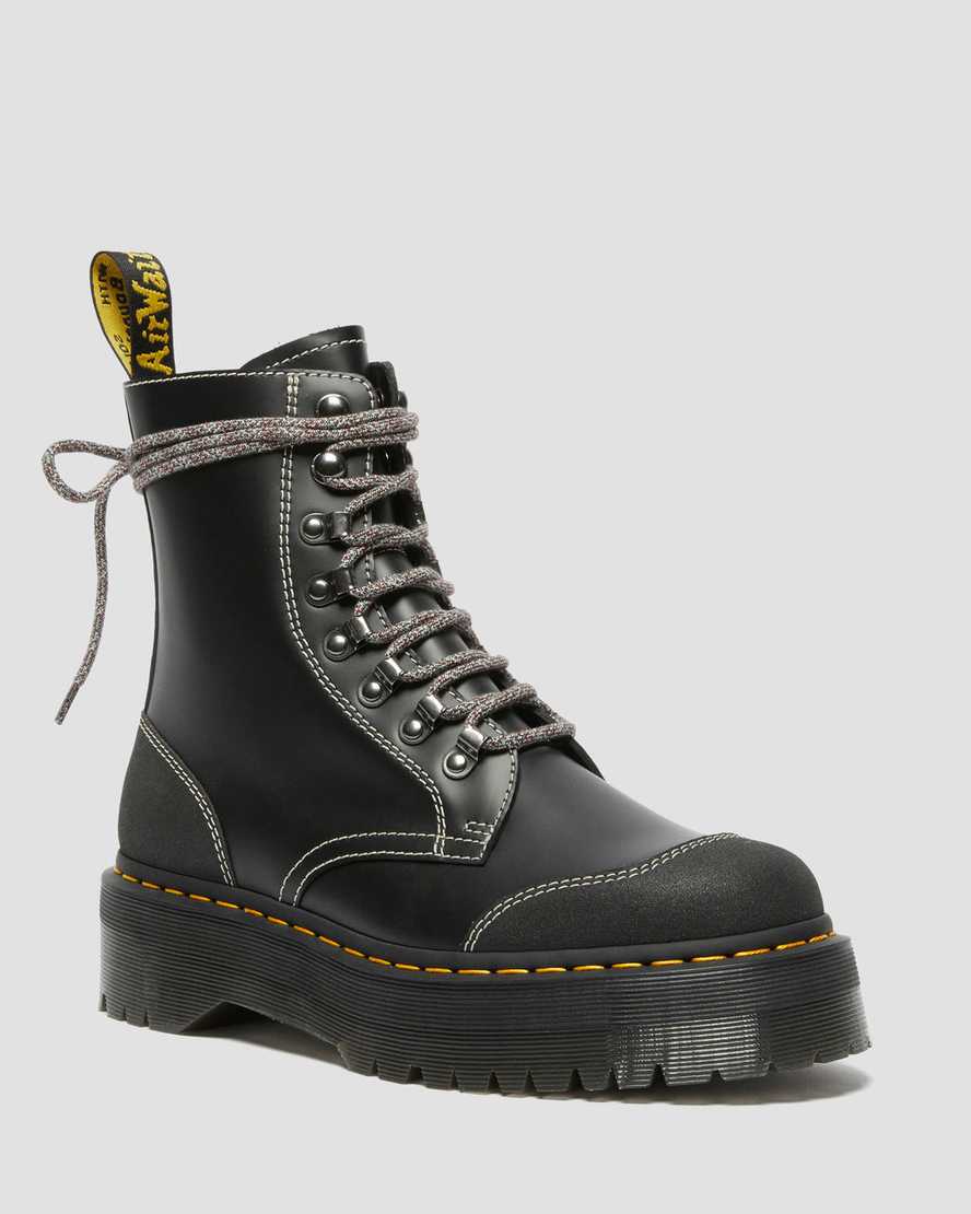 Dr. Martens Moreno Bex Smooth Nahka Miesten Platform Nilkkurit - Mustat Nilkkurit [520-CBRDSF]